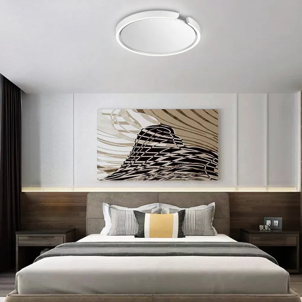  Ceiling Light – Black/White Metal for Bedroom/Living Room