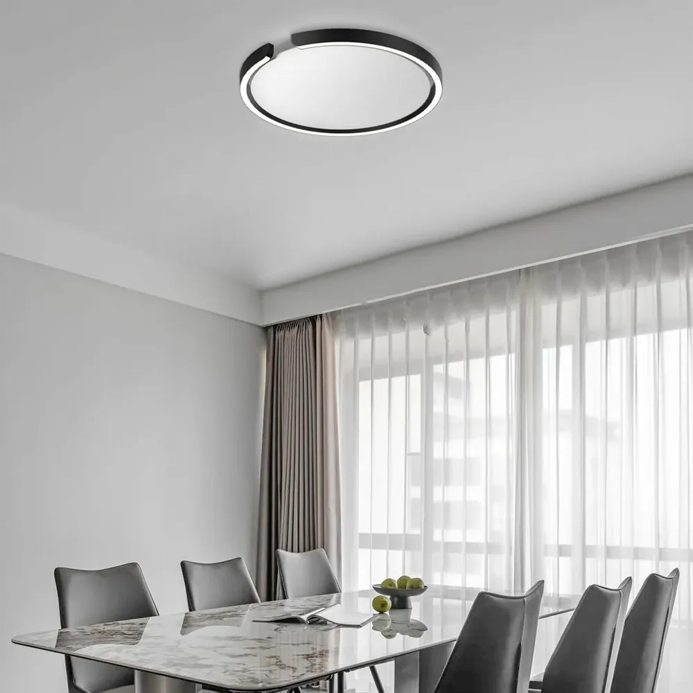  Ceiling Light – Black/White Metal for Bedroom/Living Room