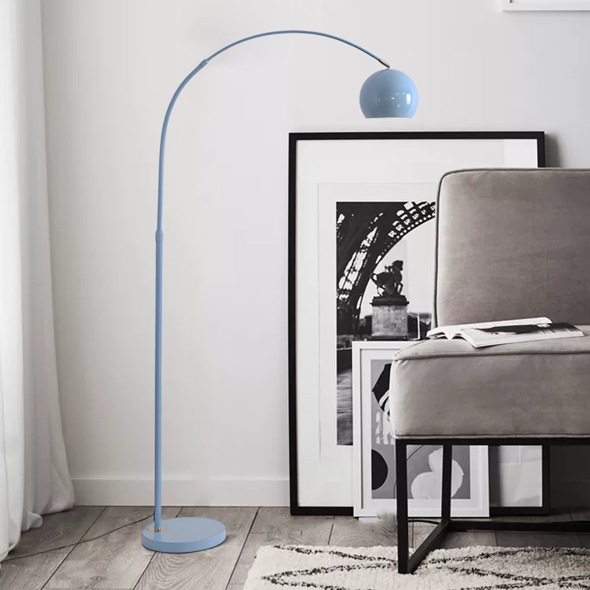 Velora Nordic Floor Lamp - Metal in Black/Blue/Gold/Pink for Bedroom