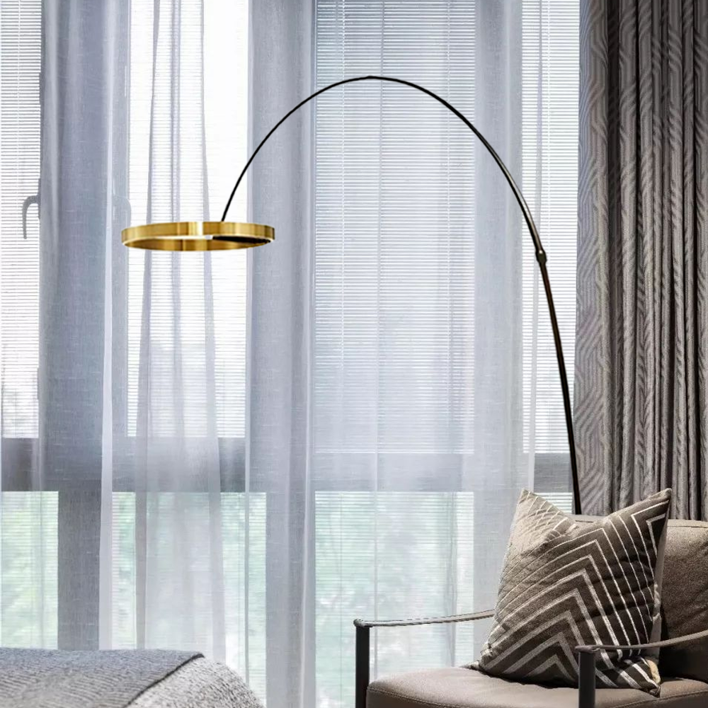 Minimalist Arch Gold Floor Lamp for Living Room