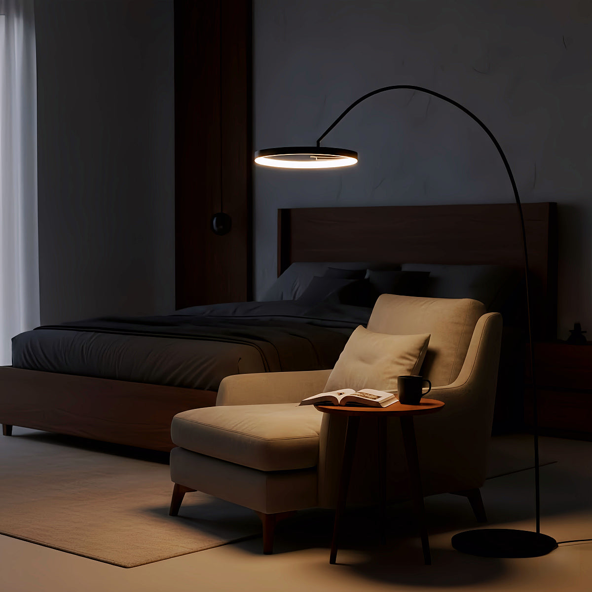 Floor Lamp – Minimalist Black Metal Design for Living Room