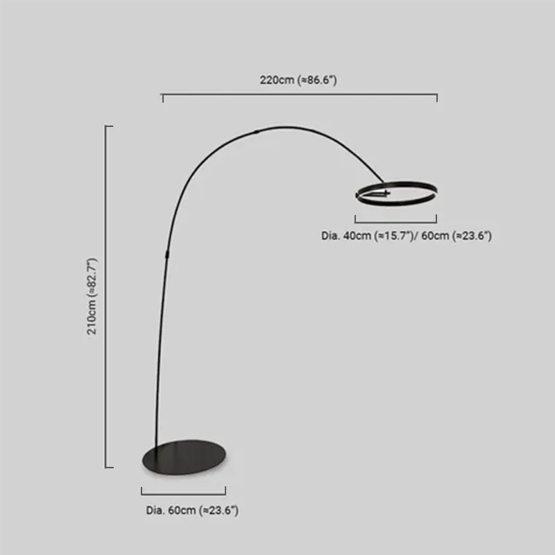 Floor Lamp – Minimalist Black Metal Design for Living Room