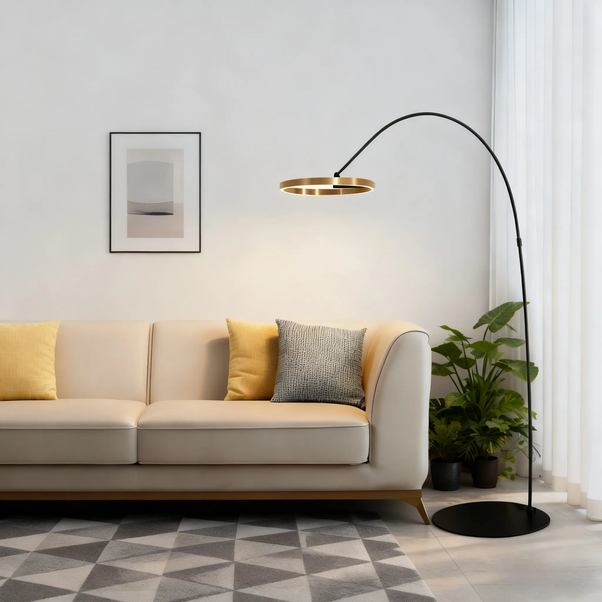 Floor Lamp – Minimalist Black Metal Design for Living Room