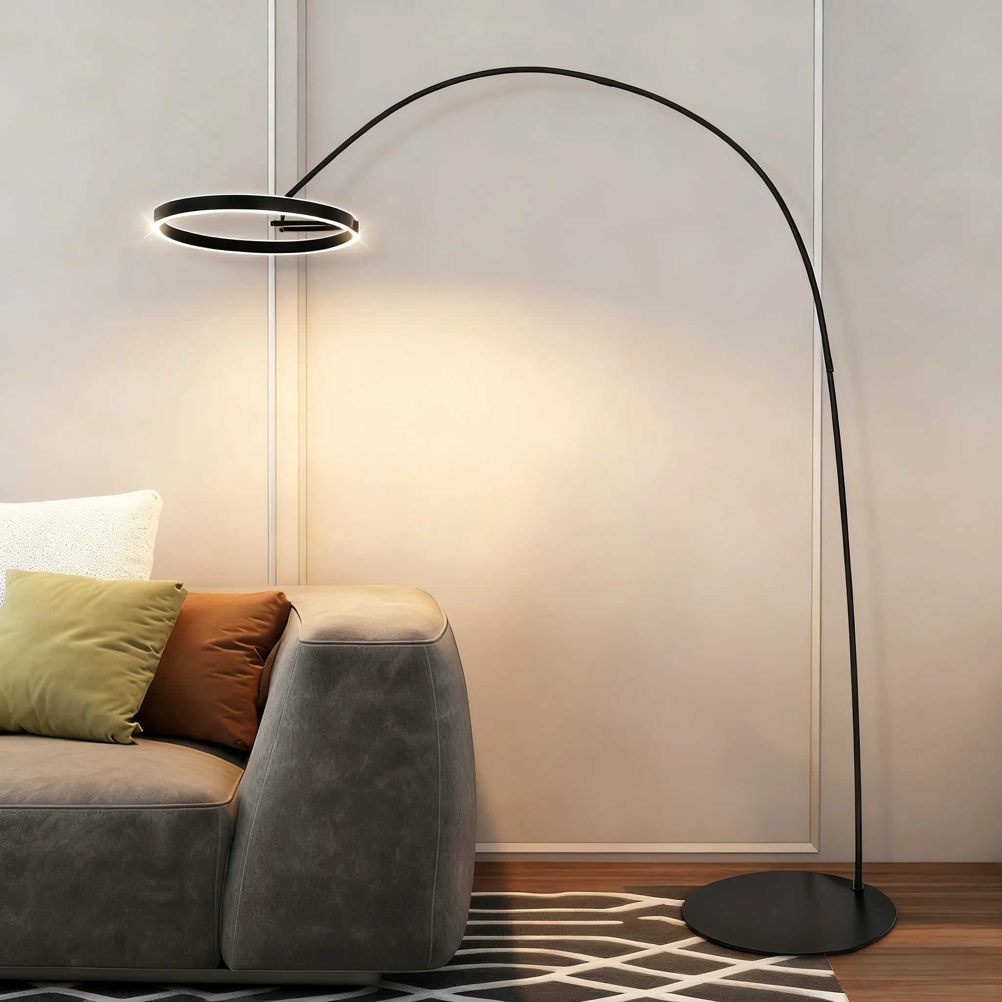 Floor Lamp – Minimalist Black Metal Design for Living Room