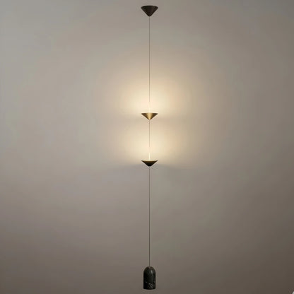 Arcato Minimalist Pendant Lamp -- Iron & Marble with Adjustable Height in Black/Gold for Living Room Bedroom