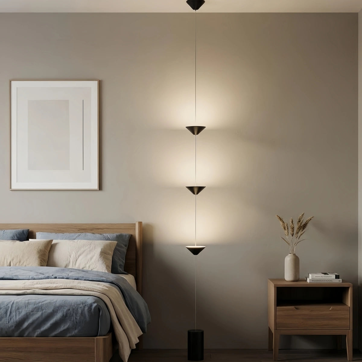 Lámpara de pie minimalista nórdica Arcato - Diseño lineal de 3 bombillas, de longitud completa