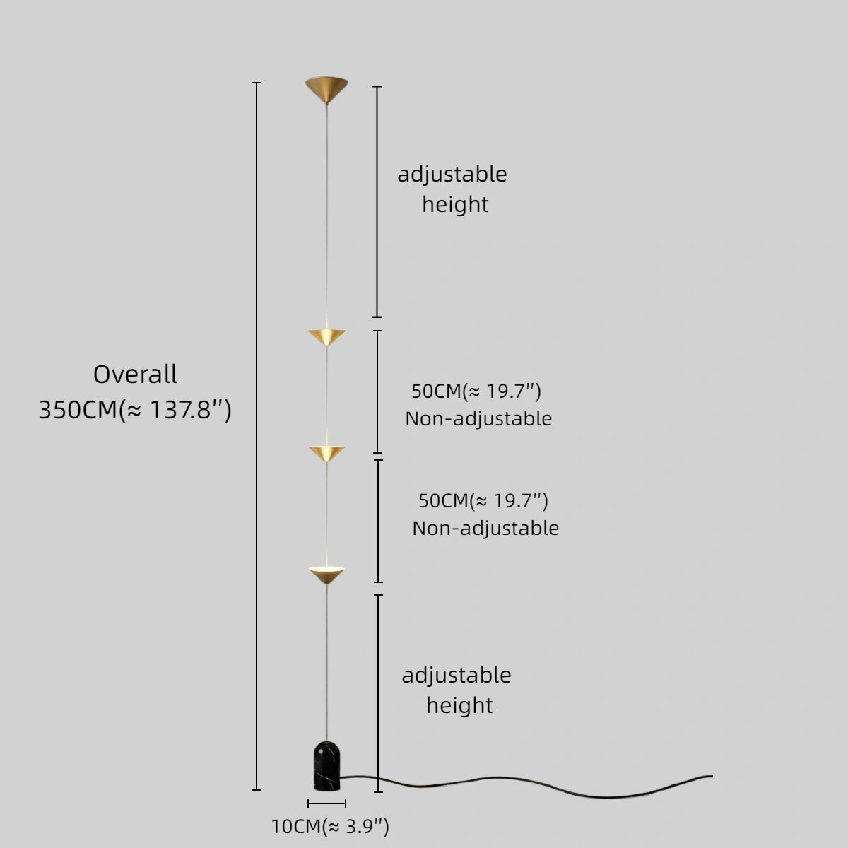 Lámpara de pie minimalista nórdica Arcato - Diseño lineal de 3 bombillas, de longitud completa