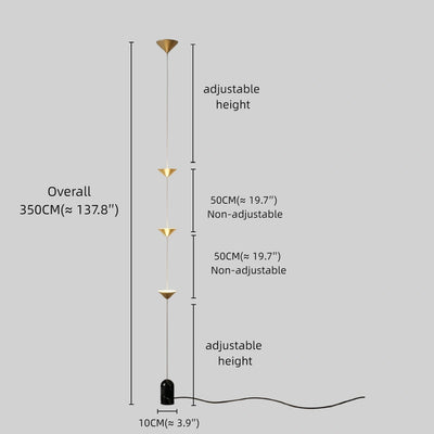 Lámpara de pie minimalista nórdica Arcato - Diseño lineal de 3 bombillas, de longitud completa
