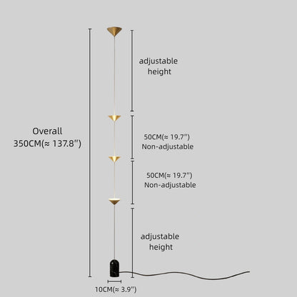 Arcato Nordic Minimalist Stehleuchte - 3-flammiges, lineares Design, volle Länge