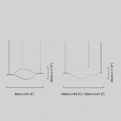 Modern Linear Pendant Light Dimension