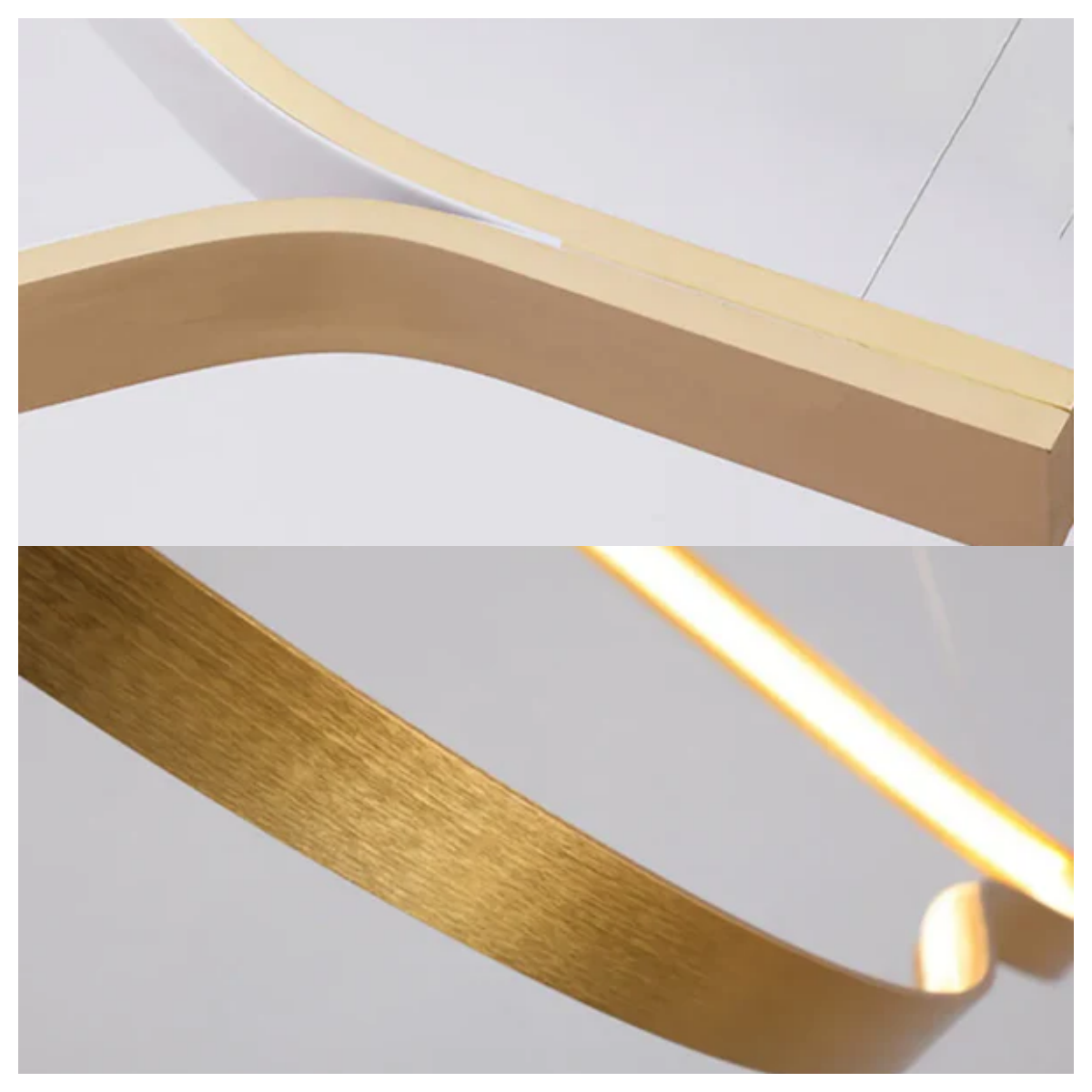 Velora Modern Linear Pendant Light - Gold Metal Hanging Fixture for Living Room