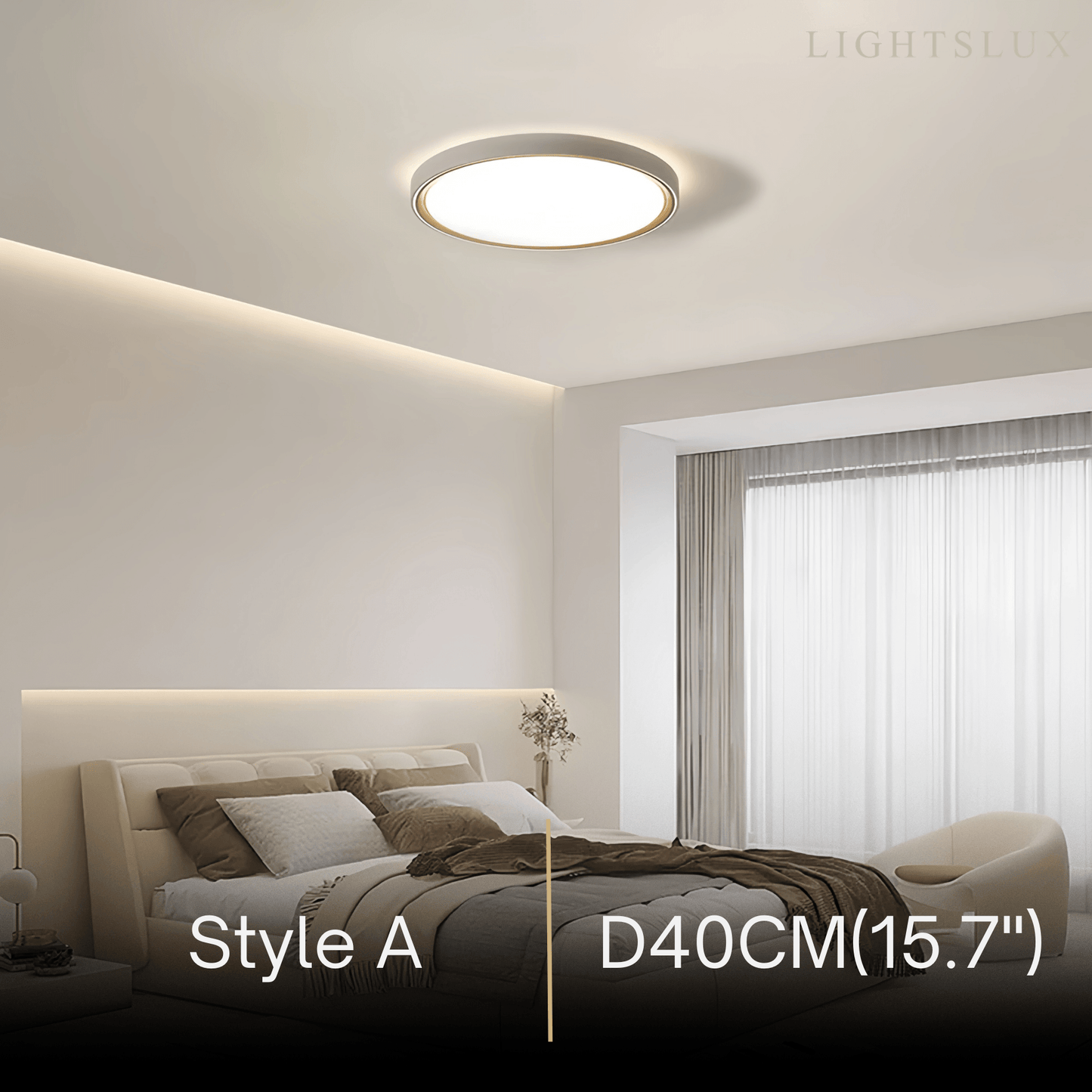 Embrace Modern Gray Ceiling Light – Metal Frame Square/Round for Bedroom