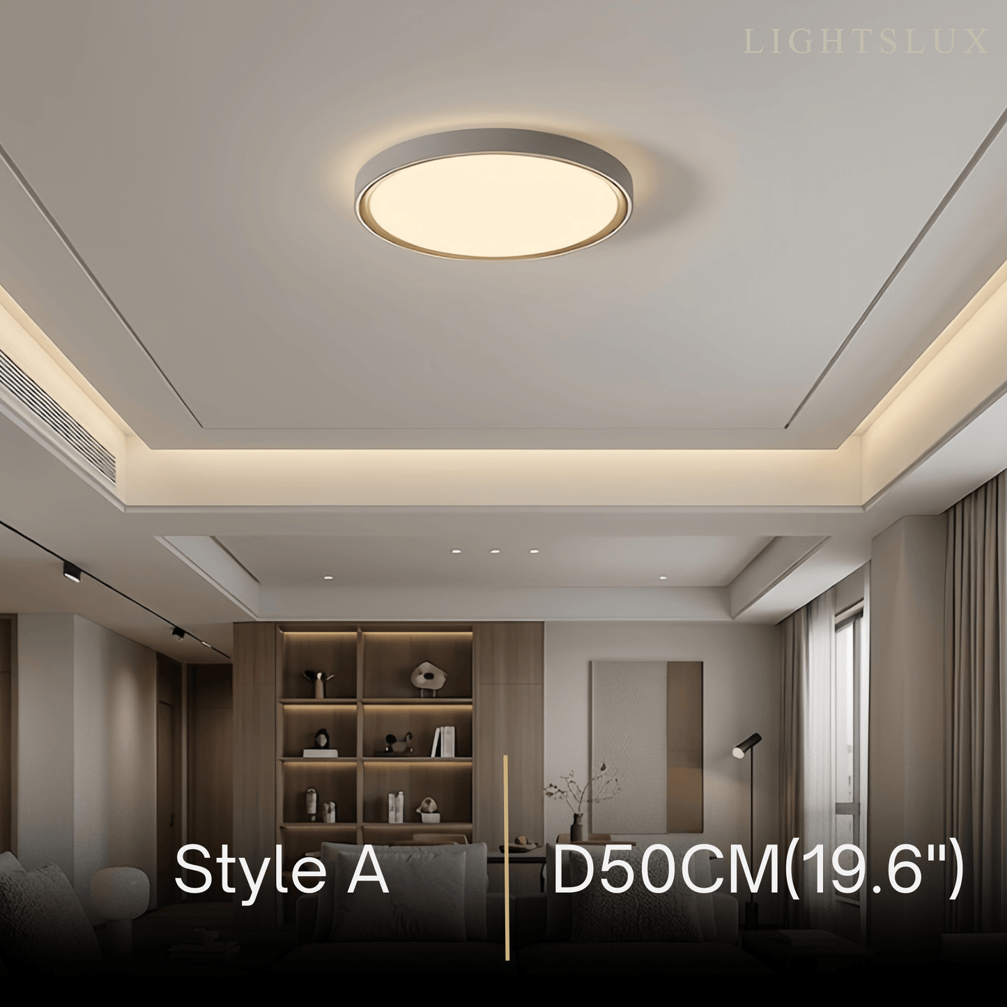 Embrace Modern Gray Ceiling Light – Metal Frame Square/Round for Bedroom