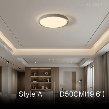 Embrace Modern Gray Ceiling Light – Metal Frame Square/Round for Bedroom