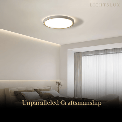 Embrace Modern Gray Ceiling Light – Metal Frame Square/Round for Bedroom