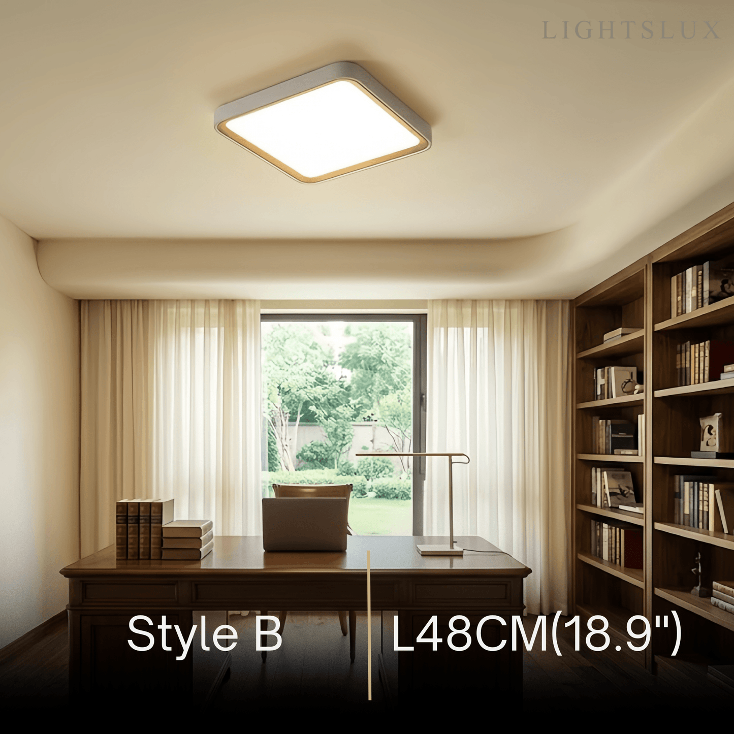 Embrace Modern Gray Ceiling Light – Metal Frame Square/Round for Bedroom