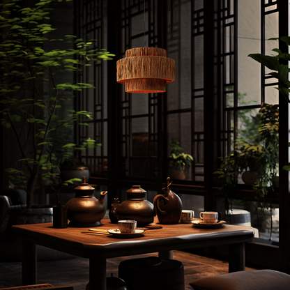 Rustic Wooden Pendant Light 