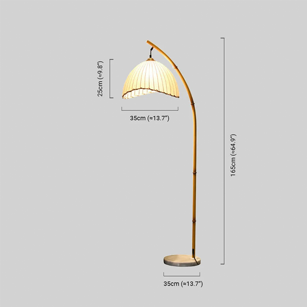 Natural Beige Floor Lamp Dimenion