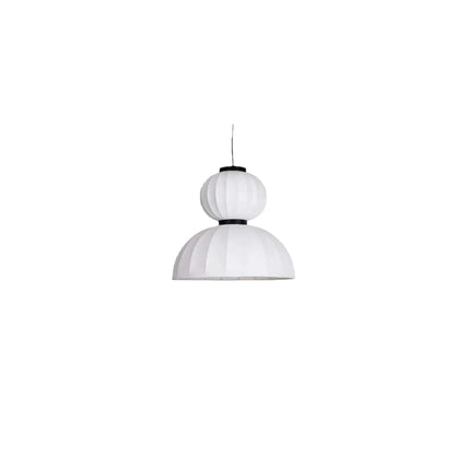 Pendant Light — White Artificial Silk & Metal with 3-Color