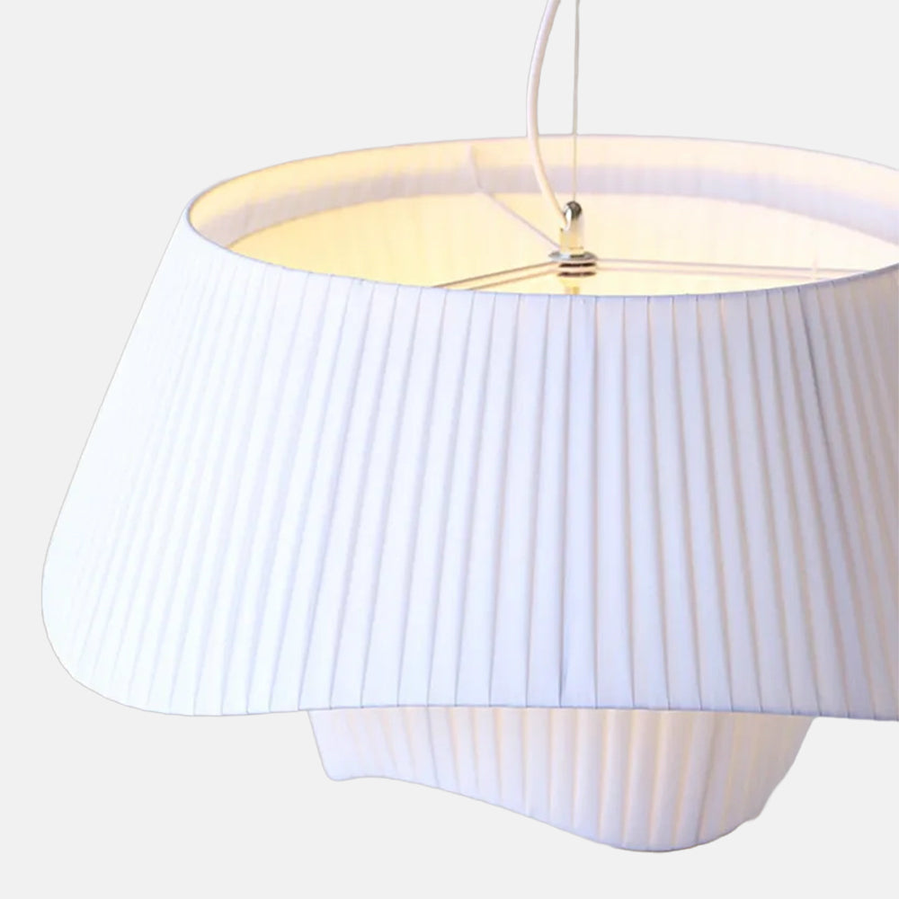 White Metal Frame with Asymmetric Shade for Dining Room