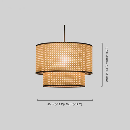 Farmhouse Japanese Rattan Pendant Light