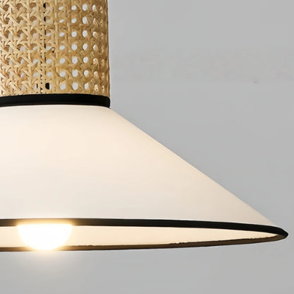 Bamburo Farmhouse Hooded Pendant Light — Fabric