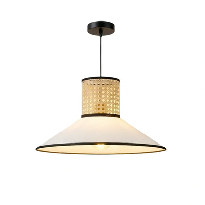 Bamburo Farmhouse Hooded Pendant Light — Fabric