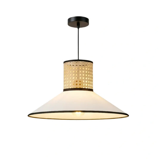 Bamburo Farmhouse Hooded Pendant Light — Fabric