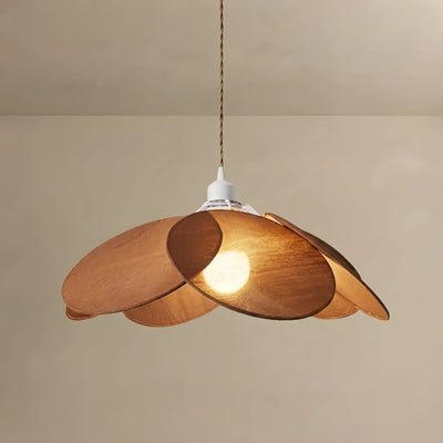 Zenno Farmhouse Metal & Fabric Pendant Light -- Orange/Brown/Beige for Living Room