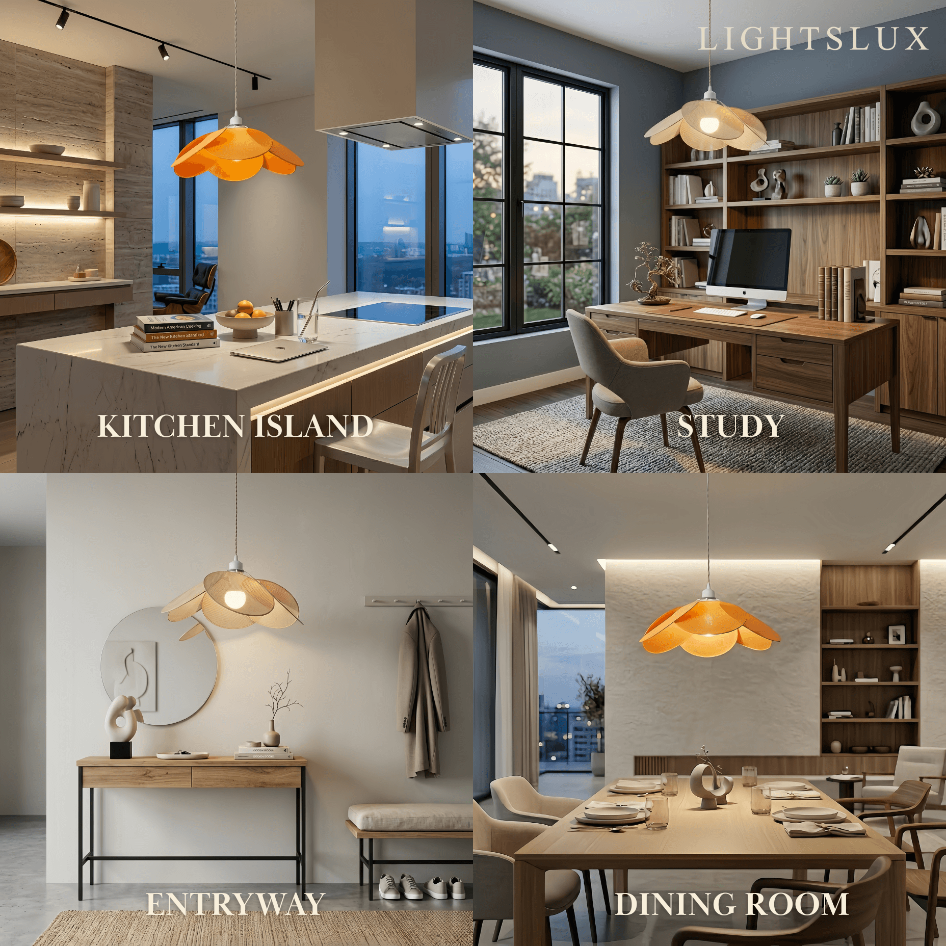 Zenno Farmhouse Metal & Fabric Pendant Light