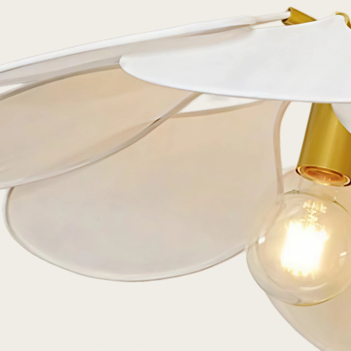 Zenno Art Deco Floral Metal & Fabric Pendant Light