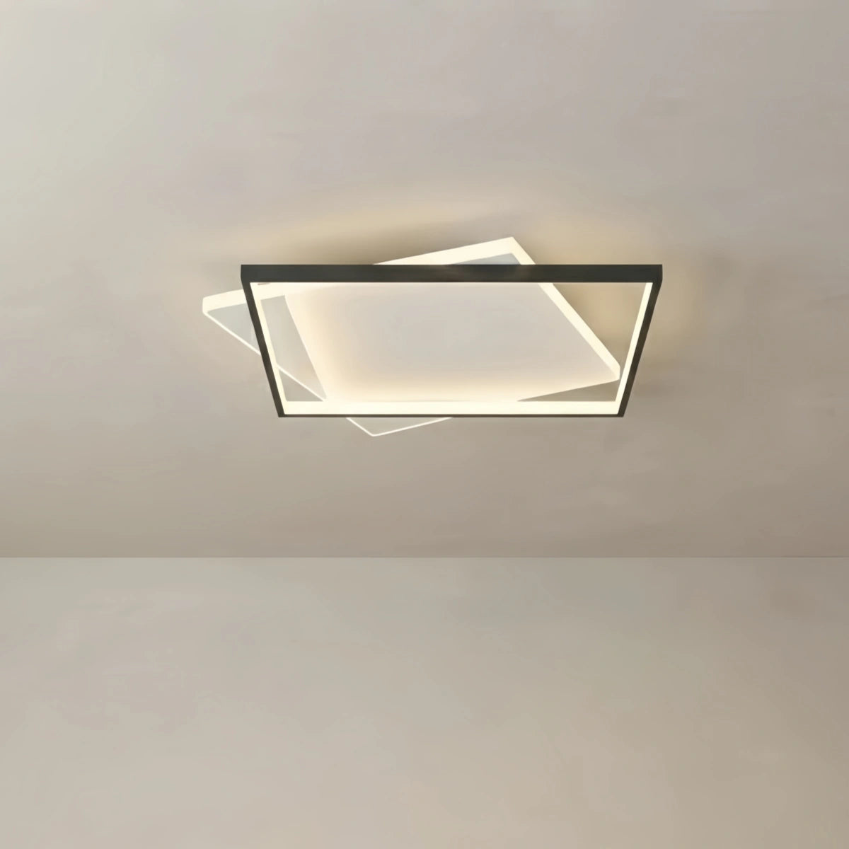 Embrace Modern Black Ceiling Light – Metal & Acrylic Geometric Design for Bedroom