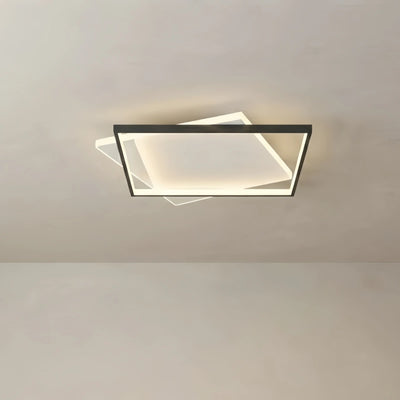 Embrace Modern Black Ceiling Light – Metal & Acrylic Geometric Design for Bedroom