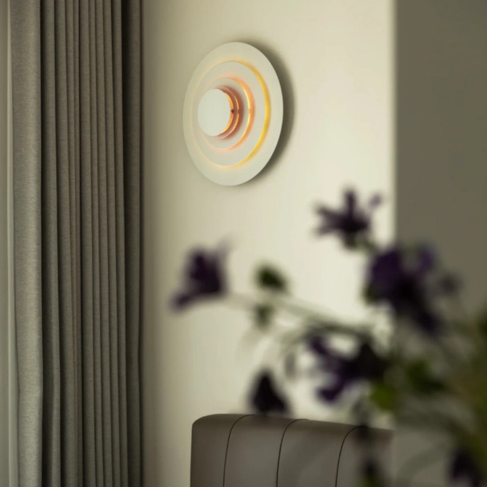 Lámpara de pared metálica Morandia Morandi - Diseño redondo azul/rosa/amarillo para sala de estar
