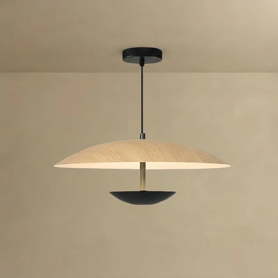 Irondale Nordic Hooded Pendant Light - Wood/Brown Metal for Dining Room