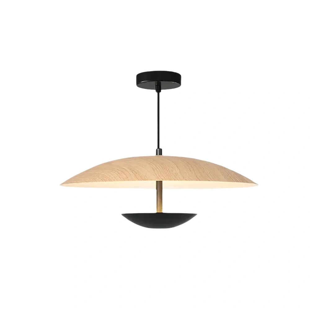 Lámpara colgante nórdica Irondale con capucha - Madera/Metal marrón para comedor