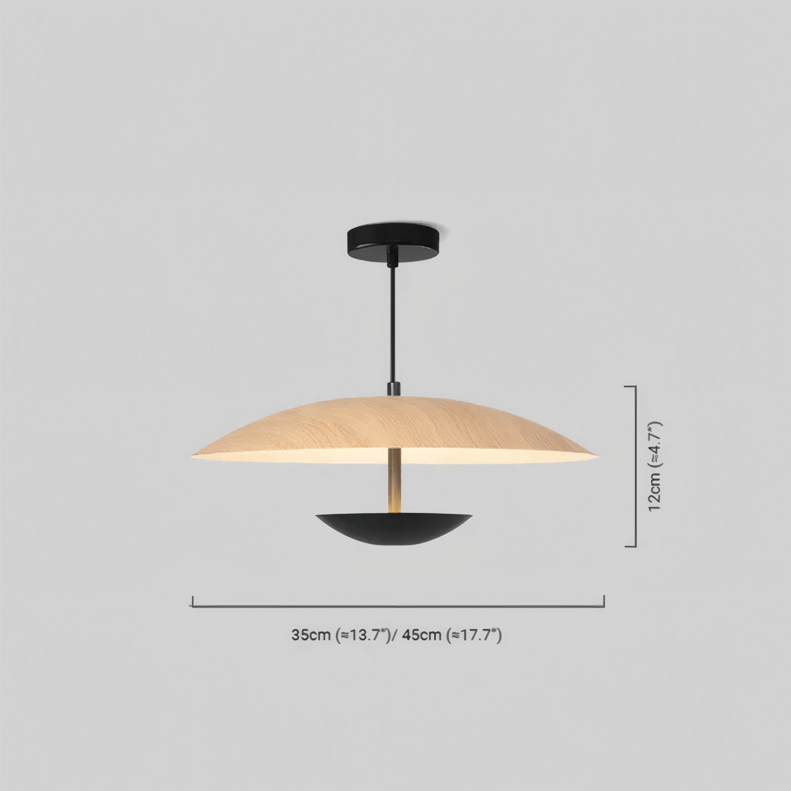 Nordic Hooded Pendant Light Dimension