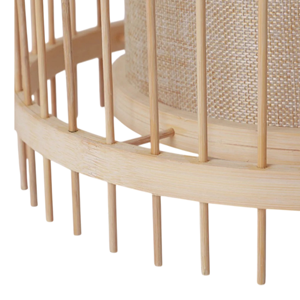 esigner Rattan/Fabric Bottle-Shaped Standing Floor Lamp