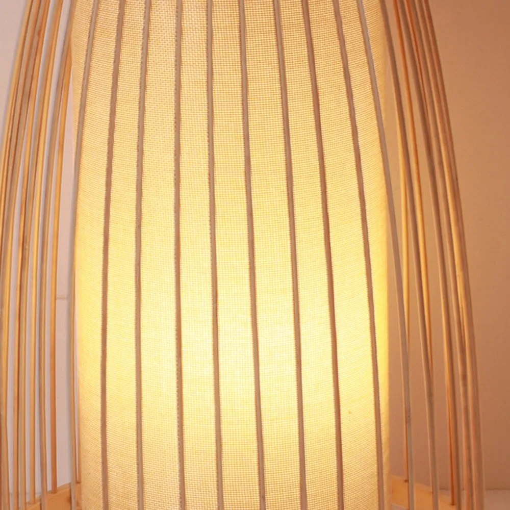 esigner Rattan/Fabric Bottle-Shaped Standing Floor Lamp