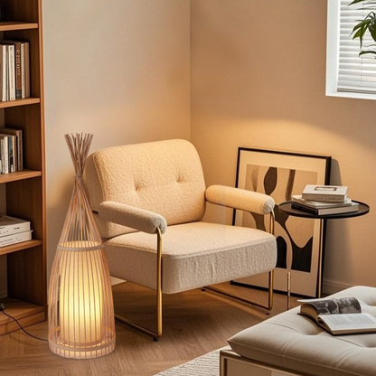 Bamboo Floor Lamp – Bottle-Shaped Living Room