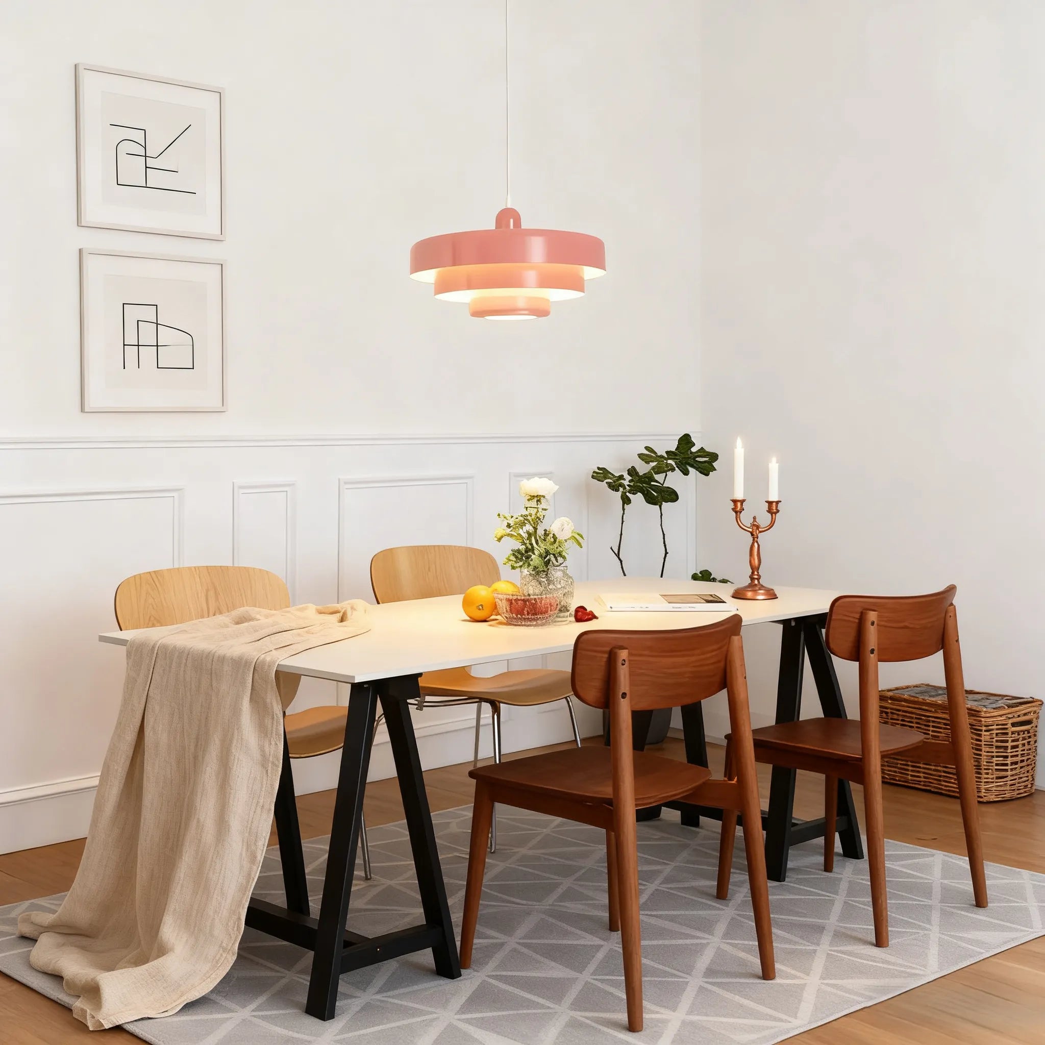 Nordic Pendant Light LED Pink