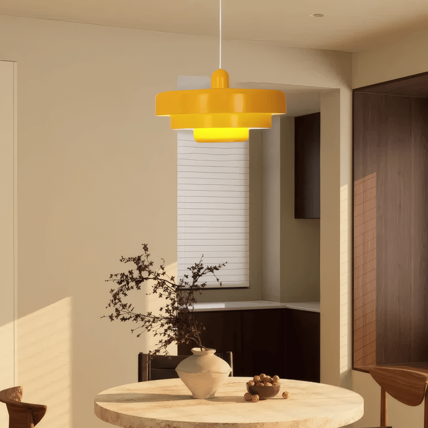 Nordic LED Yellow Pendant Light for Dining Room