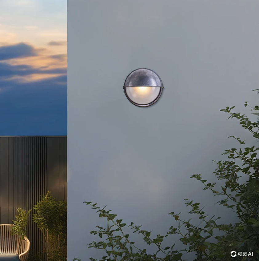 Modern Round Outdoor Wall Lamp