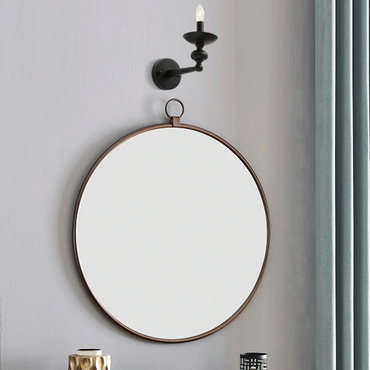 Vintage Black Chandelier - Convertible Wall/Pendant Light with Glass