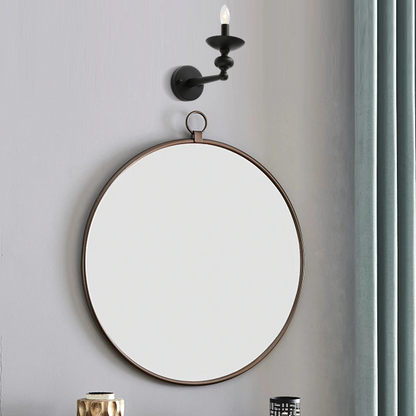 Vintage Black Chandelier - Convertible Wall/Pendant Light with Glass