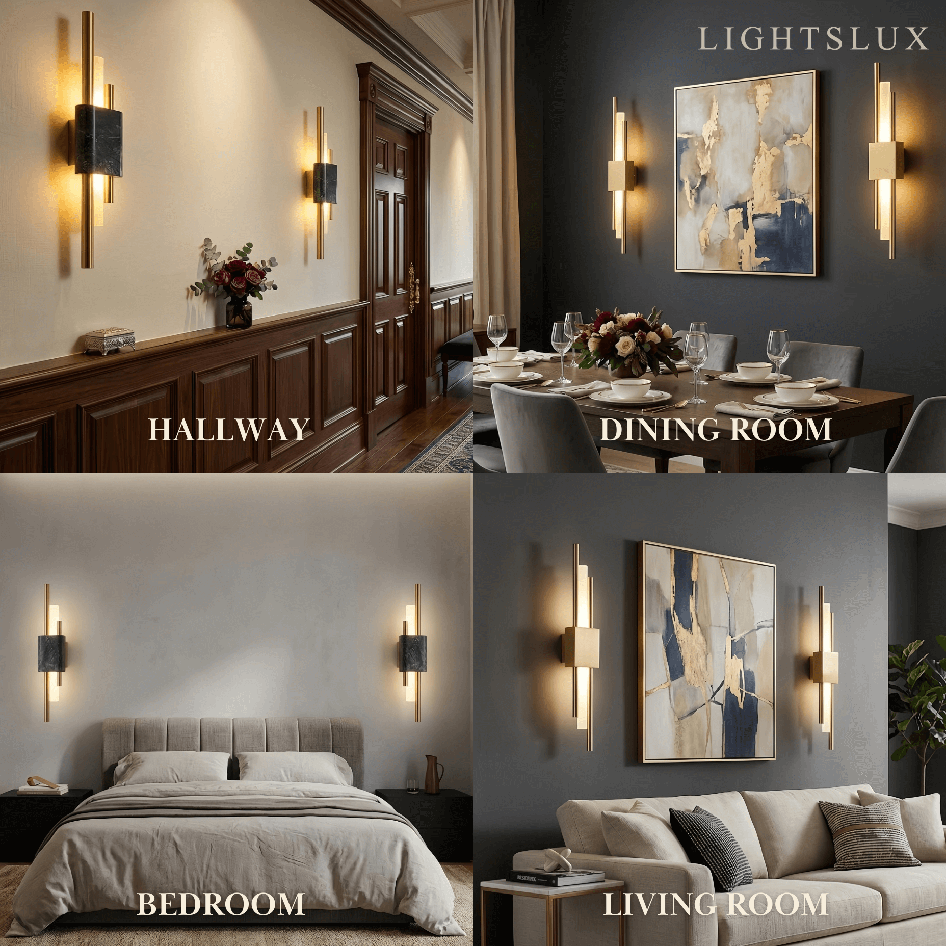 Excelis Modern Cylindrical Wall Lamp – Metal Bedroom Light in Gold/Green/White