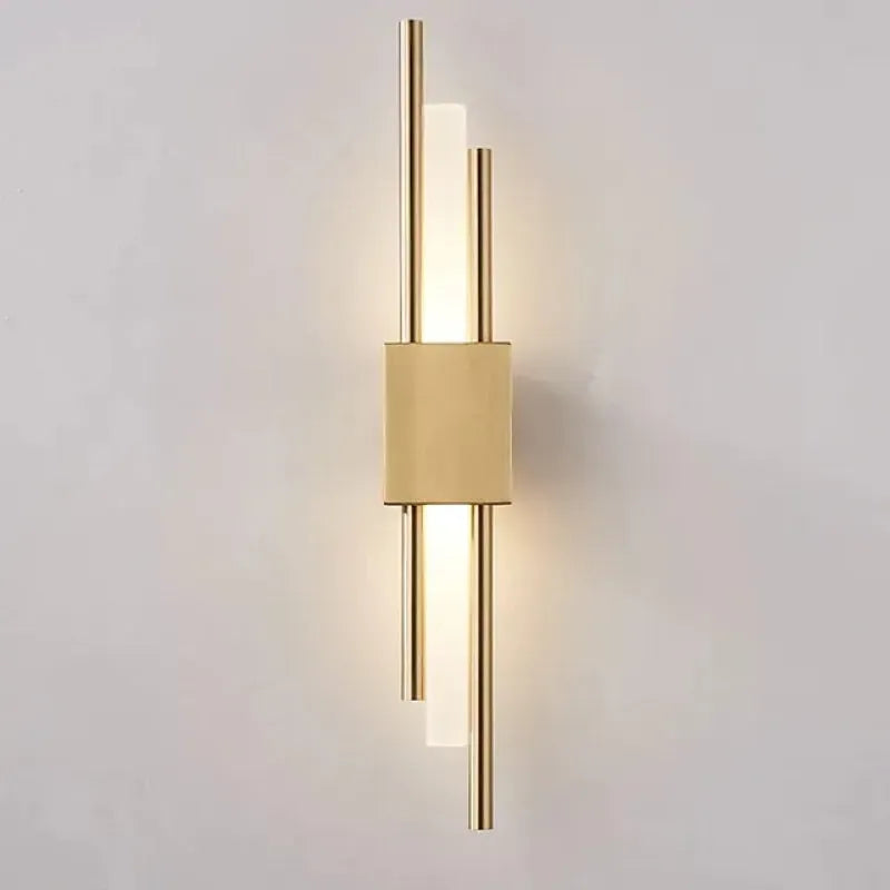 Modern Cylindrical Gold Wall Lamp – Metal