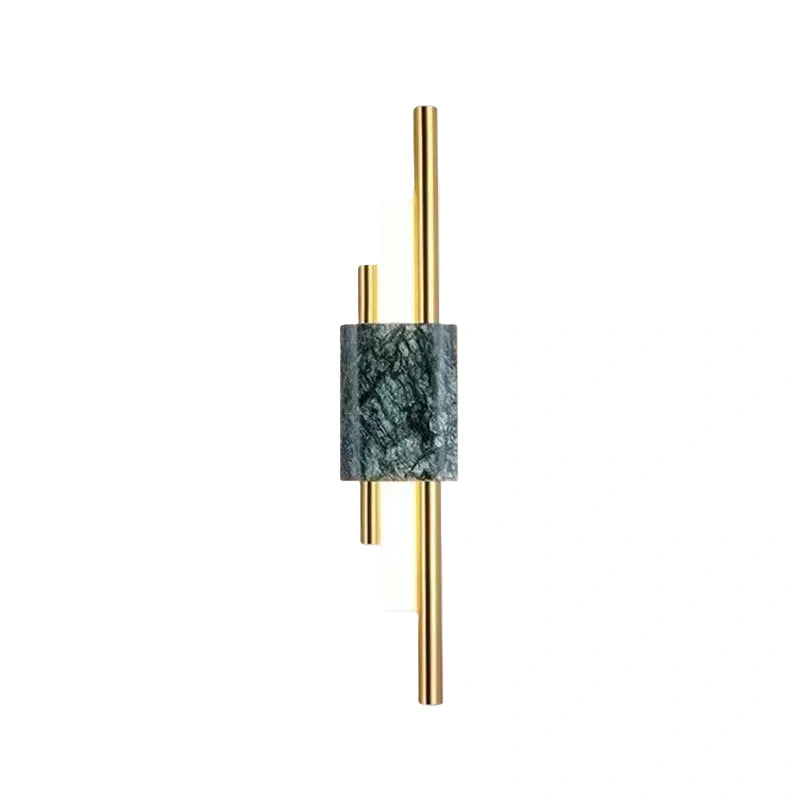 Excelis Modern Cylindrical Wall Lamp – Metal Bedroom Light in Gold/Green/White
