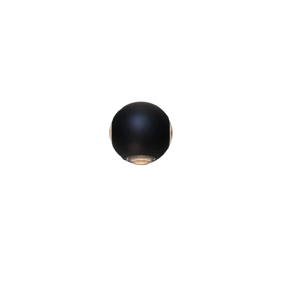Irondale Modern Globular Outdoor Wall Lamp - Black Metal for Garden