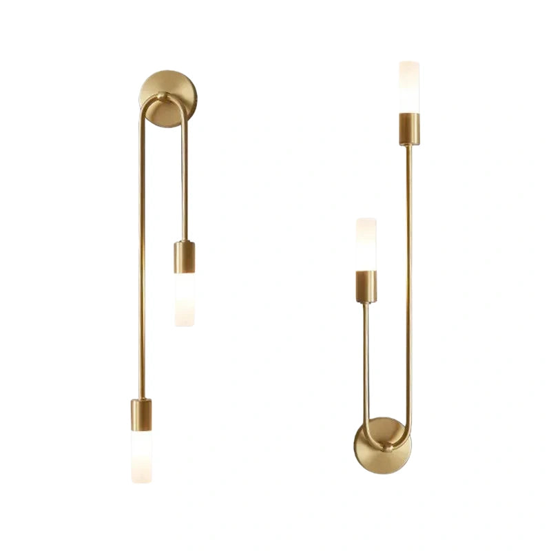 Excelis Modern U-Shaped Linear Wall Light – Gold Metal for Bedroom/Living Room